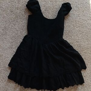 Black Ruffled Mini Dress